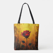 Einzelne rote Rose Tasche (Rückseite)