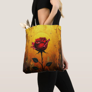 Einzelne rote Rose Tasche