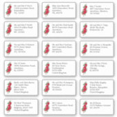 Einzelne Rote Rosen für die Anschrift des Gastes b Aufkleber (Vorderseite)