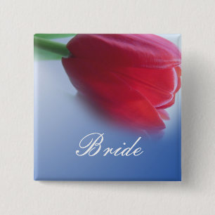 Einzelne rote Tulpenblüte Button