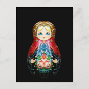 Einzelne russische Puppe Postkarte