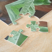 Einzelne Sonnenblume mit Minzblättern Puzzle (Seite)