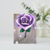 Einzelne violette Rose Postkarte (Stehend Vorderseite)