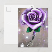 Einzelne violette Rose Postkarte (Vorne/Hinten)