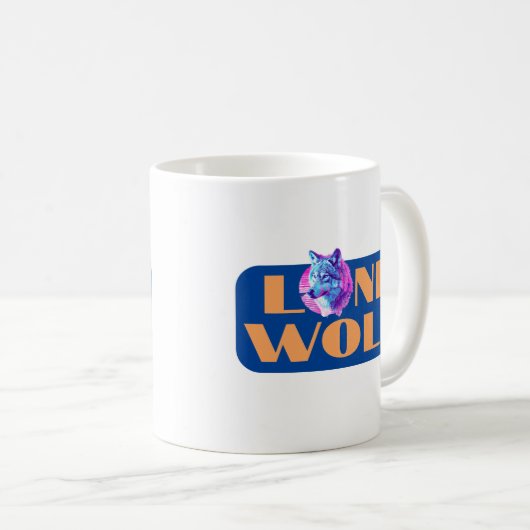 Einzelne Wolf oder Ihre Botschaft, großer orangefa Kaffeetasse (VorderseiteRechts)