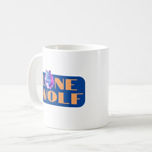 Einzelne Wolf oder Ihre Botschaft, großer orangefa Kaffeetasse (Vorderseite Links)