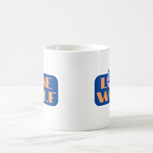 Einzelne Wolf oder Ihre Botschaft, großer orangefa Kaffeetasse (Mittel)