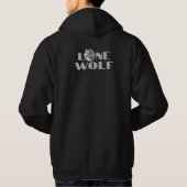 "Einzelne Wolf" oder Ihre Nachricht, großer hellgr Hoodie (Rückseite)