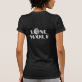 "Einzelne Wolf" oder Ihre Nachricht, großer hellgr T-Shirt (Rückseite)