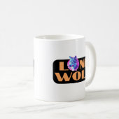 Einzelne Wolf oder Ihre Nachricht Großer orangefar Kaffeetasse (VorderseiteRechts)