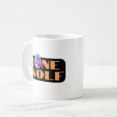 Einzelne Wolf oder Ihre Nachricht Großer orangefar Kaffeetasse (Vorderseite Links)