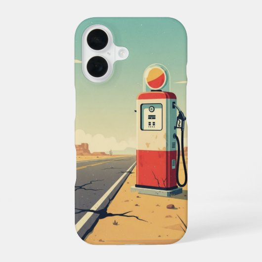 Einzelne Zapfsäule iPhone 16 Hülle (Rückseite)