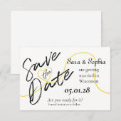 Einzelner Goldfaden Save the Date (Vorne/Hinten)