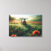 Einzelner in einem roten Mohnfeld Leinwanddruck (Vorderseite)