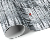 Einzelner Kardinal in einem Birkenwald Geschenkpapier (Rolleneckpunkt)