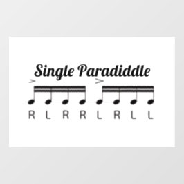 einzelner Paradiddle Fensteraufkleber