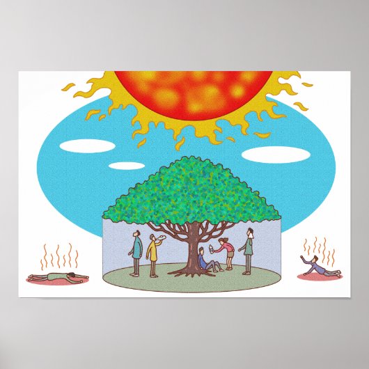 Einzelner Schattenstrahl, der das Leben erhält. Poster (Vorne)