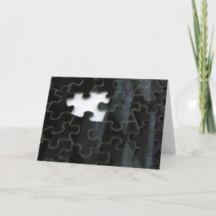 Einzelnes fehlendes Puzzleteil monochromes Foto Karte