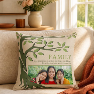 Einzelnes Foto Familienbaum  Kissen