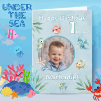 Einzelnes Foto Unterwasser Geburtstagskarte zum Th