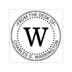 Einzelnes Initialen-Monogramm „Von der Arbeitsfläc Permastempel