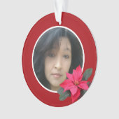 Einzelnes Poinsettien-Design Ornament (Vorderseite)