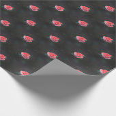 Einzelnes rosa Rosenmuster Geschenkpapier (Ecke)