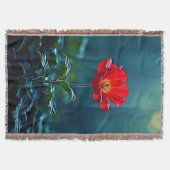 Einzelnes rotes Blüten-Fokus-Design Decke (Vorderseite)