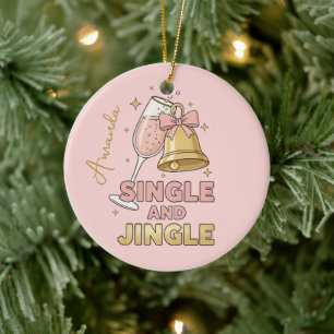 Einzelnes und fröhliches lustiges Weihnachtsgesche Keramik Ornament