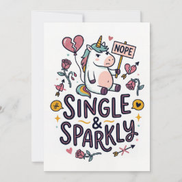 Einzelnes und funkelndes Einhorn Lustige Grußkarte Feiertagskarte