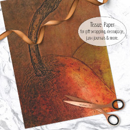 Einzelpear Fruchtmalerei Seidenpapier