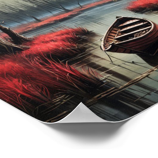 Einzelschiff unter Mondlicht Poster (Ecke)