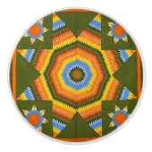 Einzelsternquilt Keramikknauf (Vorderseite)