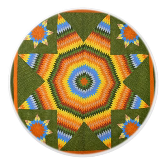 Einzelsternquilt Keramikknauf (Vorderseite)