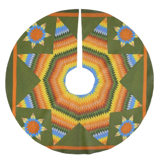 Einzelsternquilt Polyester Weihnachtsbaumdecke (Vorderseite)