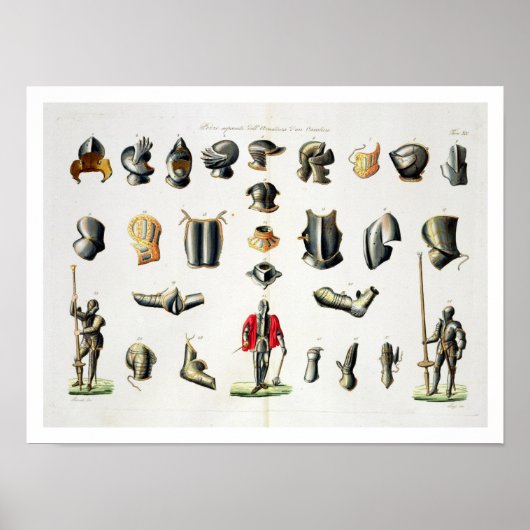 Einzelteile einer Ritterrüstung, Teller 15 für Poster (Vorne)