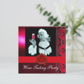 EINZELWEIN - PARTY ROT WAX SIEGEL MONOGRAM EINLADUNG (Stehend Vorderseite)