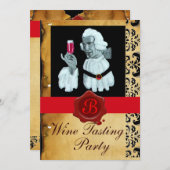 EINZELWEIN - PARTY ROT WAX SIEGEL MONOGRAM EINLADUNG (Vorne/Hinten)