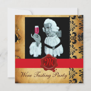 EINZELWEIN - PARTY ROT WAX SIEGEL MONOGRAM EINLADUNG