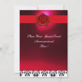 EINZELWEIN - PARTY ROT WAX SIEGEL MONOGRAM EINLADUNG (Rückseite)