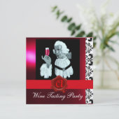 EINZELWEIN - PARTY ROT WAX SIEGEL MONOGRAM EINLADUNG (Stehend Vorderseite)