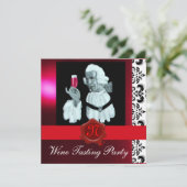 EINZELWEIN - PARTY ROT WAX SIEGEL MONOGRAM EINLADUNG (Stehend Vorderseite)