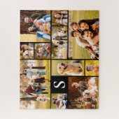 Einzigartig 11 FotoCollage Einfache Monogramm Schw Puzzle (Vertikal)