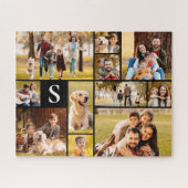 Einzigartig 11 FotoCollage Einfache Monogramm Schw Puzzle (Horizontal)
