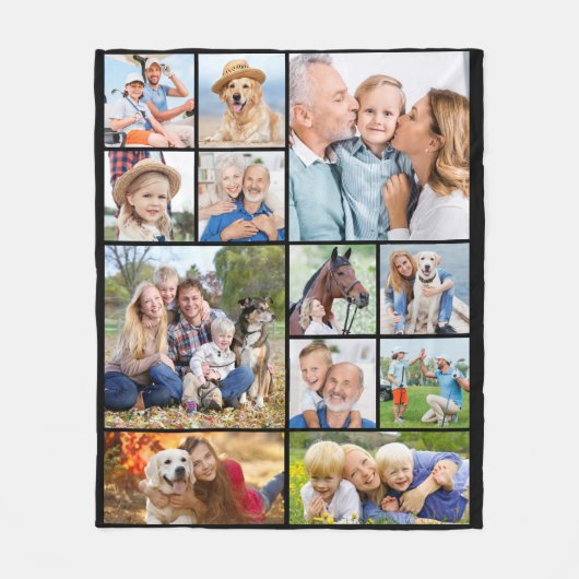 Einzigartig 12 Foto Collage Minimal Niedlich einfa Fleecedecke (Vorderseite)