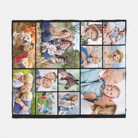 Einzigartig 12 Foto Collage Minimal Niedlich einfa Fleecedecke (Vorderseite (Horizontal))