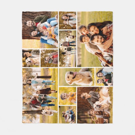 Einzigartig 12 Foto Collage Minimalistisch Einfach Fleecedecke (Vorderseite)