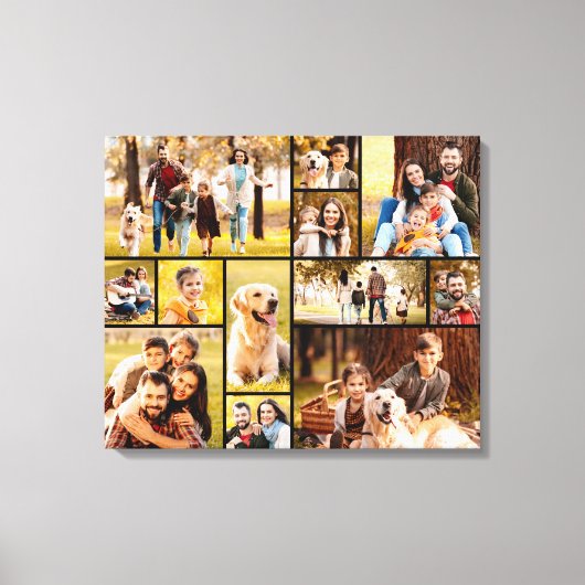 Einzigartig 12 Foto Collage Minimalistisch Einfach Leinwanddruck (Vorderseite)