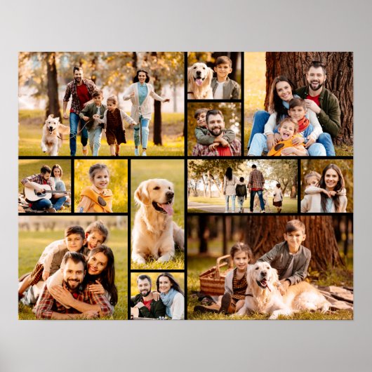 Einzigartig 12 Foto Collage Minimalistisch Einfach Poster (Vorne)