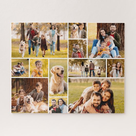 Einzigartig 12 Foto Collage Minimalistisch Einfach Puzzle (Horizontal)